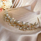 2301278428 Chic and Romantic Leaf and Flower Headband for Brides (Gold & Silver)