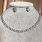 23602027 Sparkling Mini Flower and Leaf Tennis Necklace with Cubic Zirconia