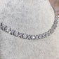 23602027 Sparkling Mini Flower and Leaf Tennis Necklace with Cubic Zirconia
