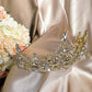 23292866 Elegant Gold Rhinestone Tiara for a Romantic Look | Bridal Hairstyle | Bridal Accessories | For Wedding