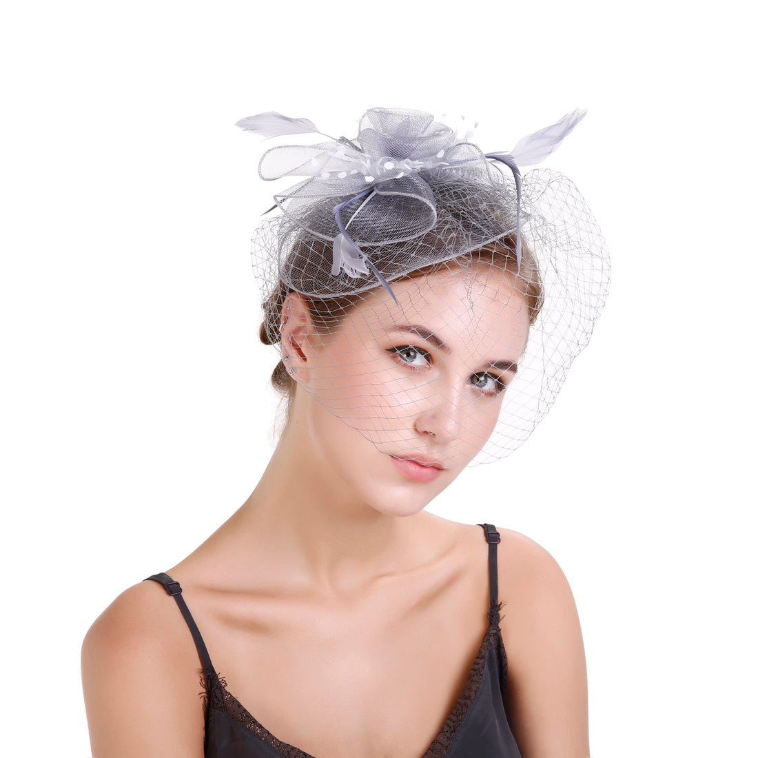 #03948009 Ladies' Cambric Fascinators With Veil