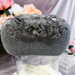 #12819102 Roses cover Rhinestone Clutches (Golden, Silver, Black)