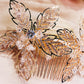 #044222062 Rhinestone Hair Comb Available Color Golden &Rose Gold
