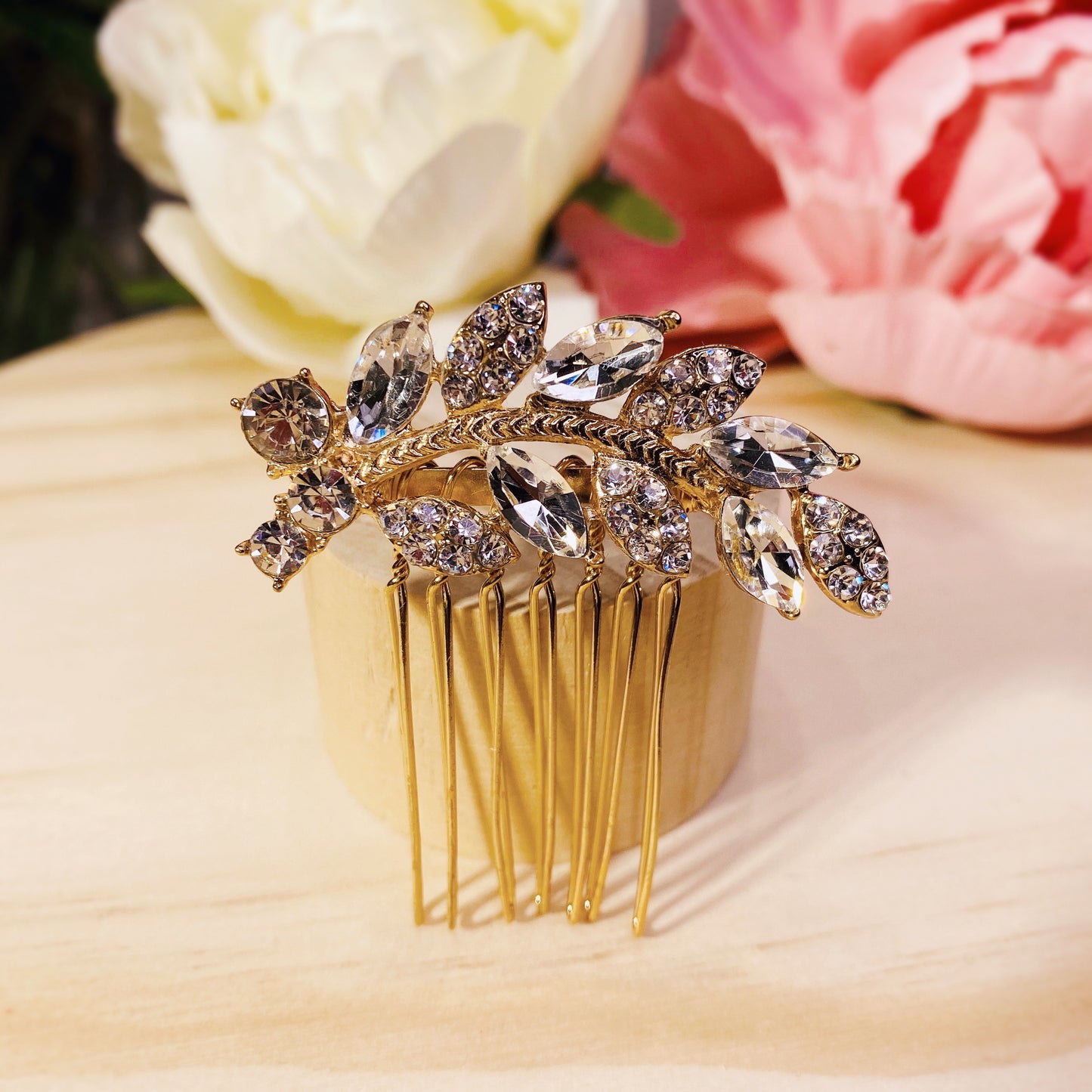 #04448191 Small Cubic Zirconia Hair Comb (Silver, Golden)