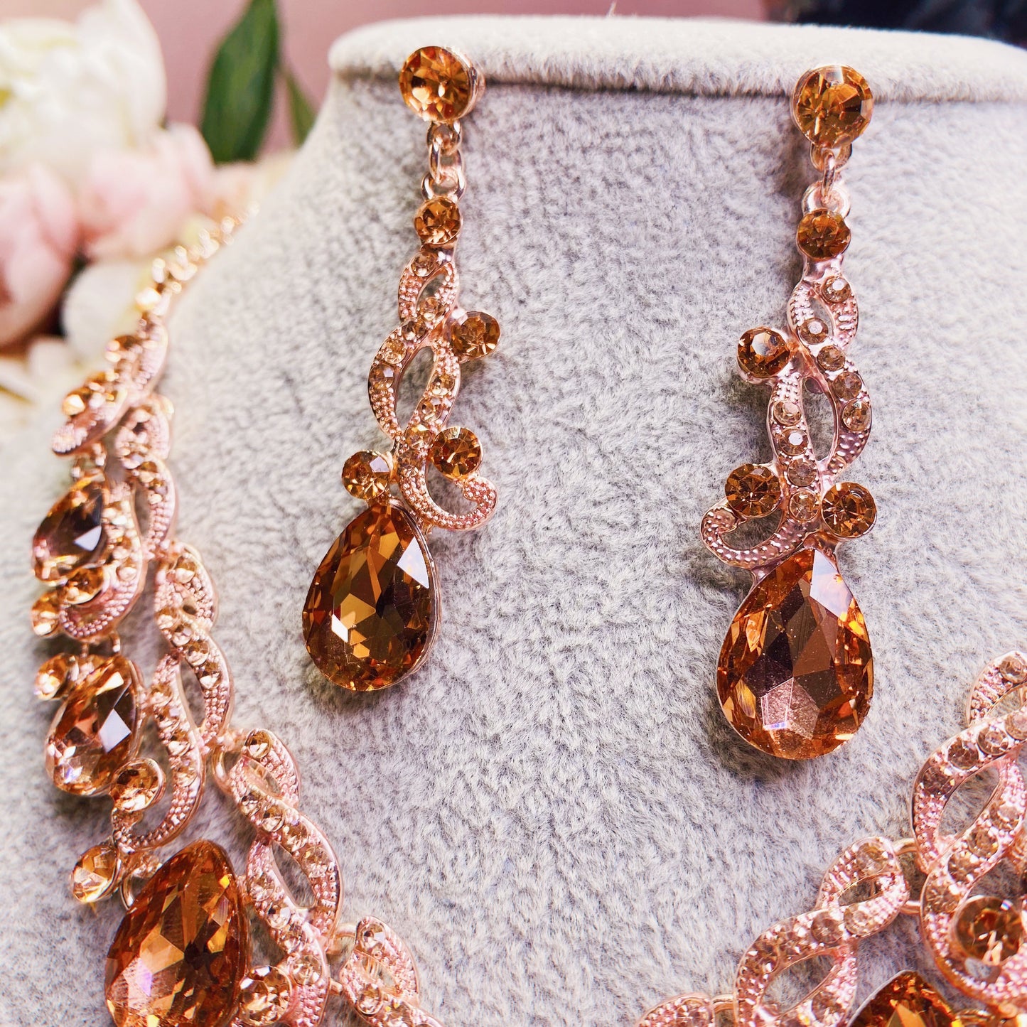 #05510119-1 Rhinestone Jewelry Sets Rose-Gold