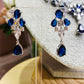 #18522020 Cubic Zirconia Jewelry Set (Green,Blue,Silver)