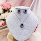 #09522006 Cubic Zirconia Vintage Diamond Pendant Set (Vert, Bleu, Argent)