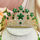 #36432007 Golden & Green Cubic Zirconia Crown