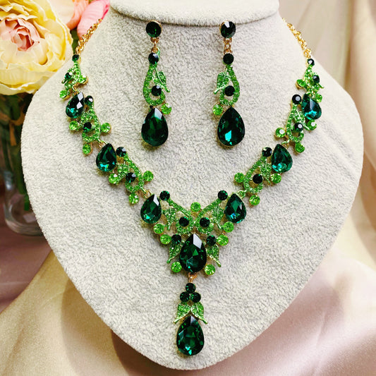 #05510119 Rhinestone Colorful Jewelry Set