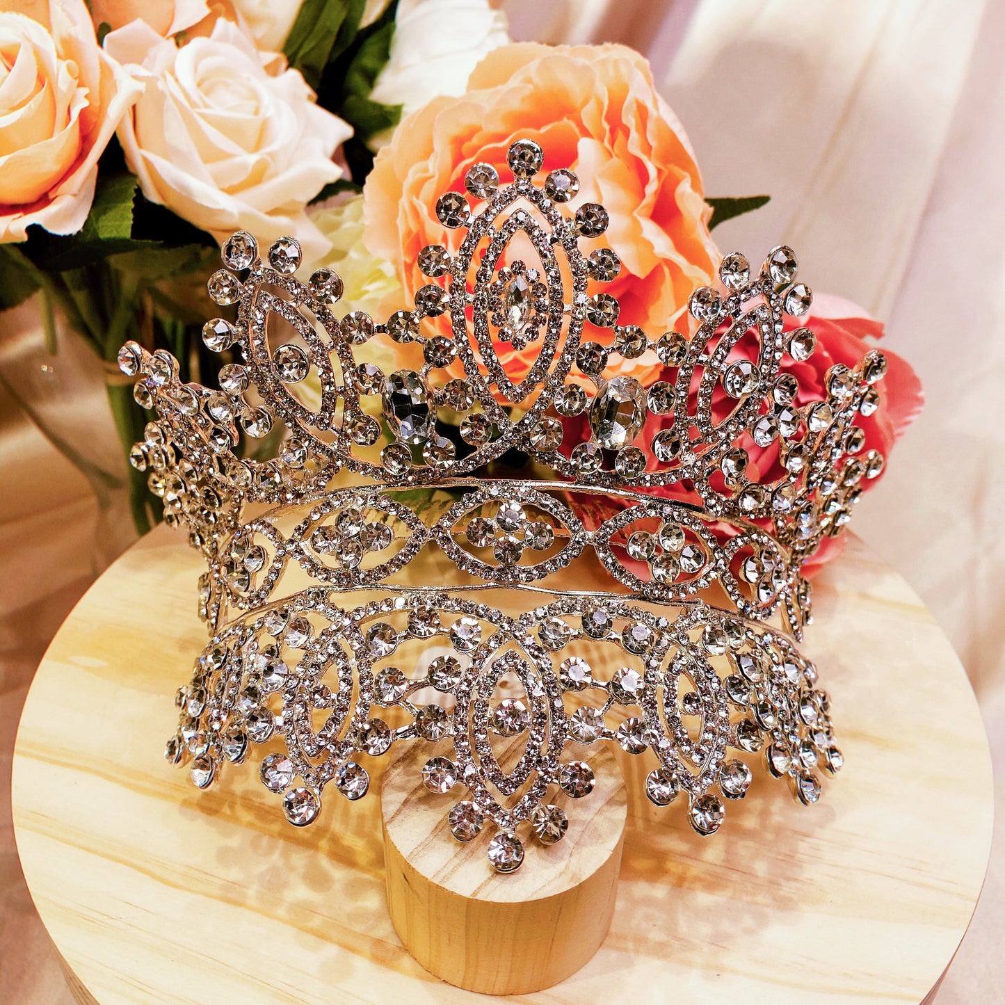 #08419016 Rhinestones Crown with Comb