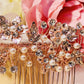 # 06442057 Peigne à cheveux en strass (argent, or et or rose)