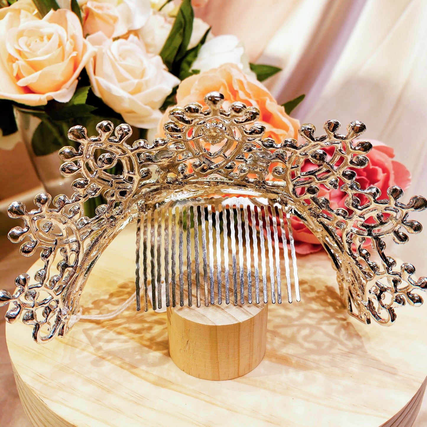 #08419016 Rhinestones Crown with Comb