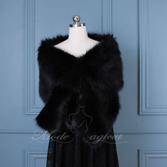 #15218001 Elegant Faux Fur Shawl/Wrap