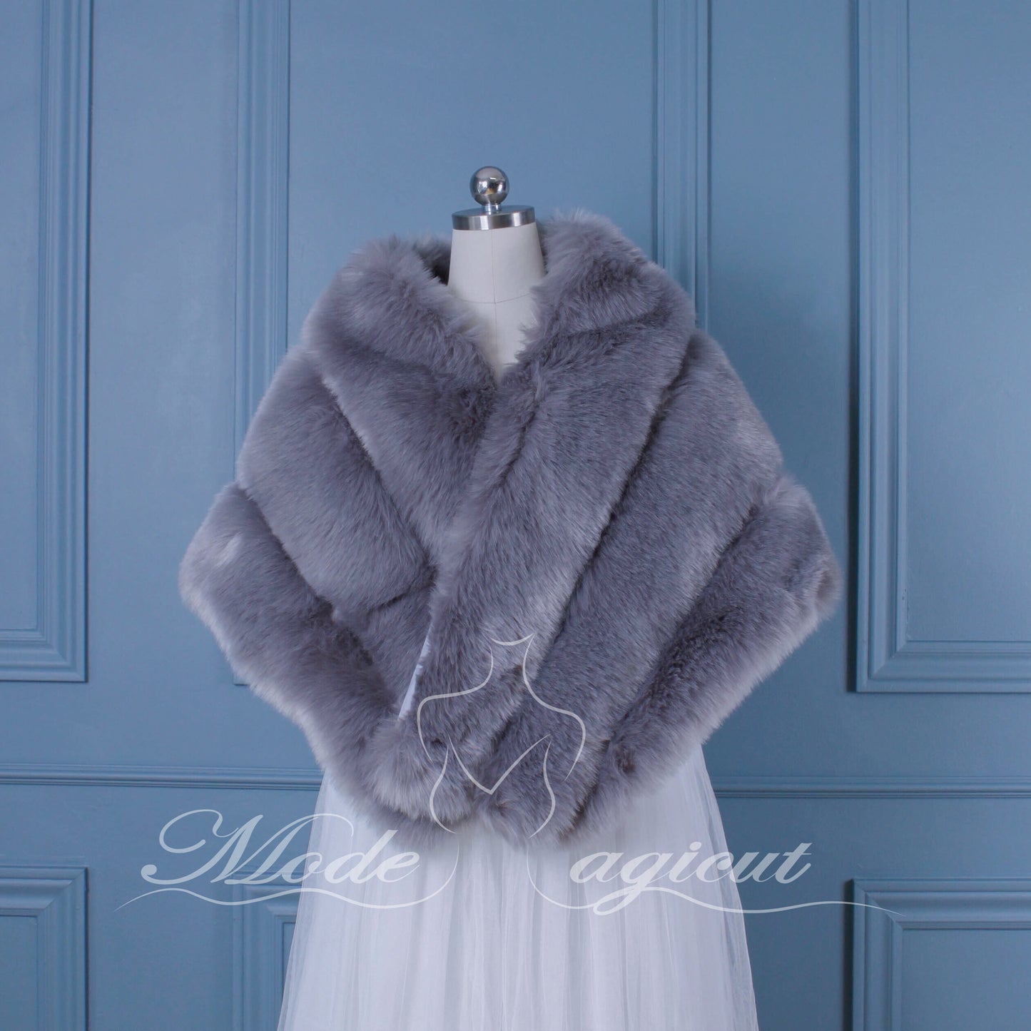 #16218002 Classic Faux Fur Shawl For Bride